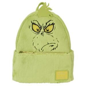 Loungefly Dr Seuss' Grinch Plush Cosplay Light Up Mini Backpack & Wallet NWT